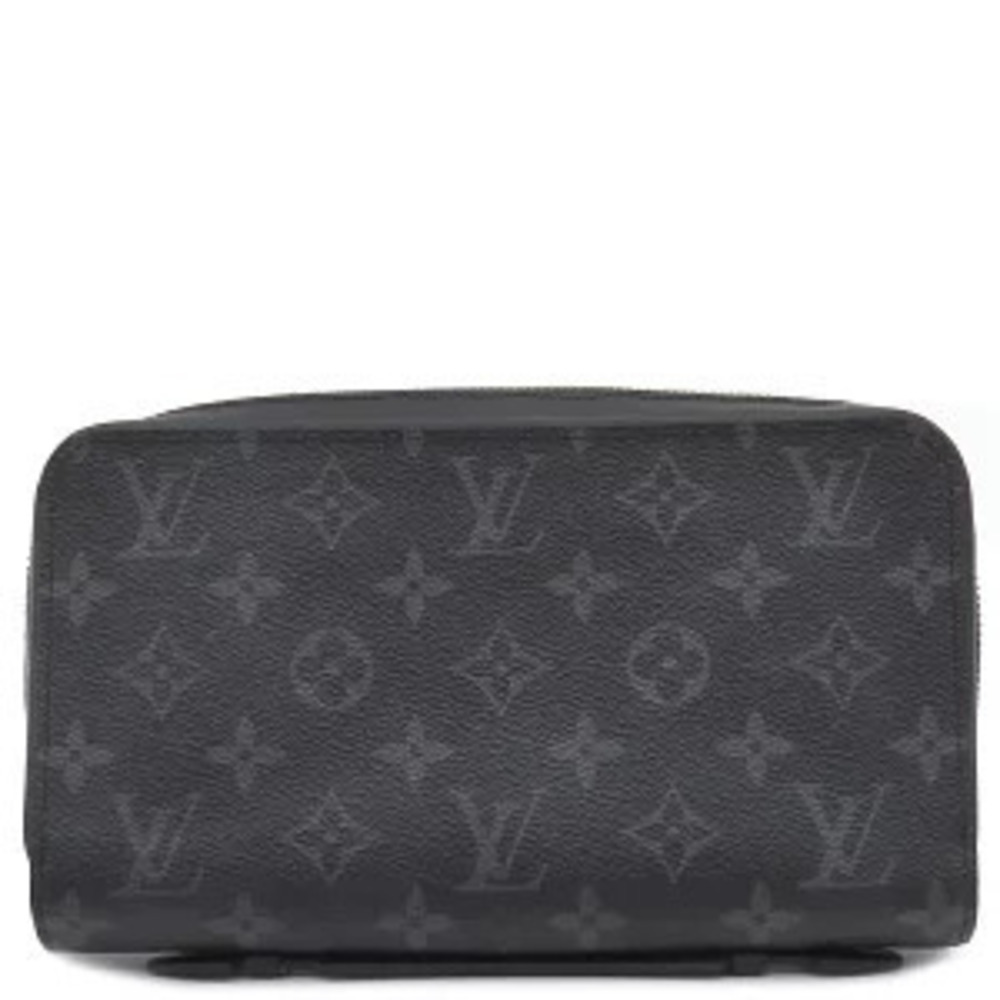 Louis Vuitton Zippy Long Wallet Monogram Eclipse Black Canvas Black Round Zipper